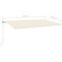 vidaXL Markise Manuell Einziehbar mit LED 600x300 cm Creme 3068962_7