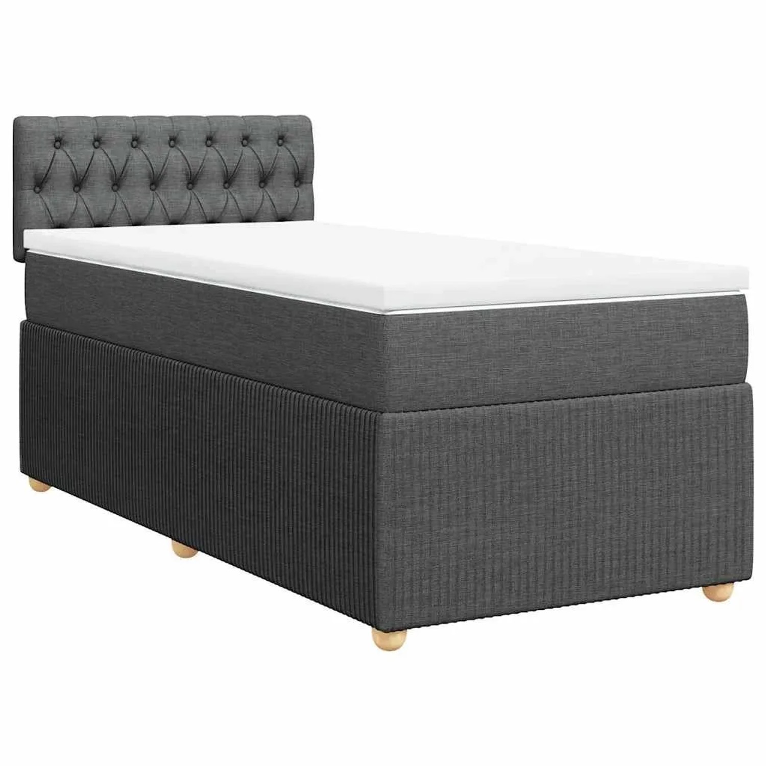 vidaXL Boxspringbett mit Matratze Dunkelgrau 100x200 cm Stoff 3287375 günstig online kaufen