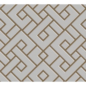 Michalsky Living Vliestapete Change: Grafik in Grau, Gold Metallic, modernes Design.