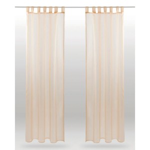Beige Dekoschals Noella, 2er-Pack Voile Gardinen mit Schlaufen für Gardinenstangen.