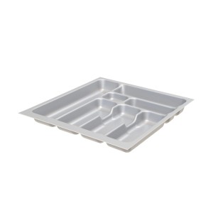 Grauer Besteckeinsatz Kult 50 cm aus Kunststoff für Schubladen.