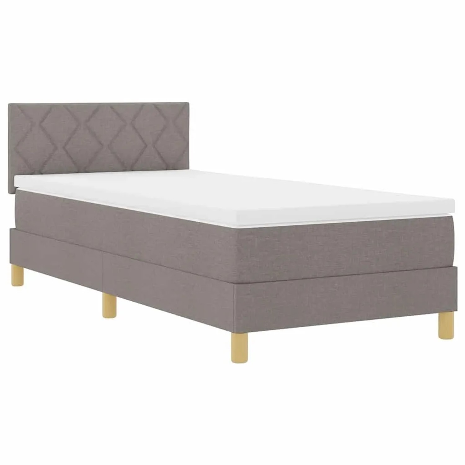 vidaXL LED Boxspringbett mit Matratze Taupe 90 x 200 cm Stoff 3342489 günstig online kaufen