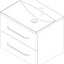 Fackelmann Waschtisch B.clever 60 cm Esche mit zwei Schubladen und chromfarbenen Griffen.