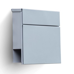 Silberner Radius Design Letterman 6 Briefkasten mit Zeitungsfach und Montagematerial.