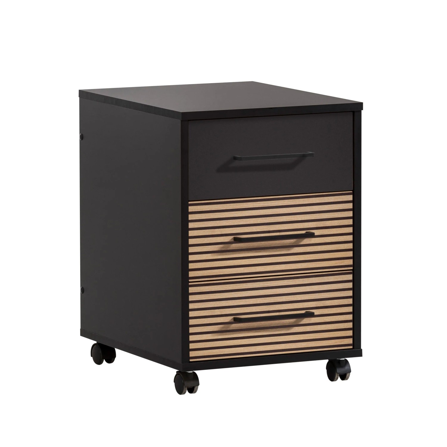Schildmeyer Rollcontainer Hank 57 cm x 50 cm x 40,1 cm Braun-Schwarz