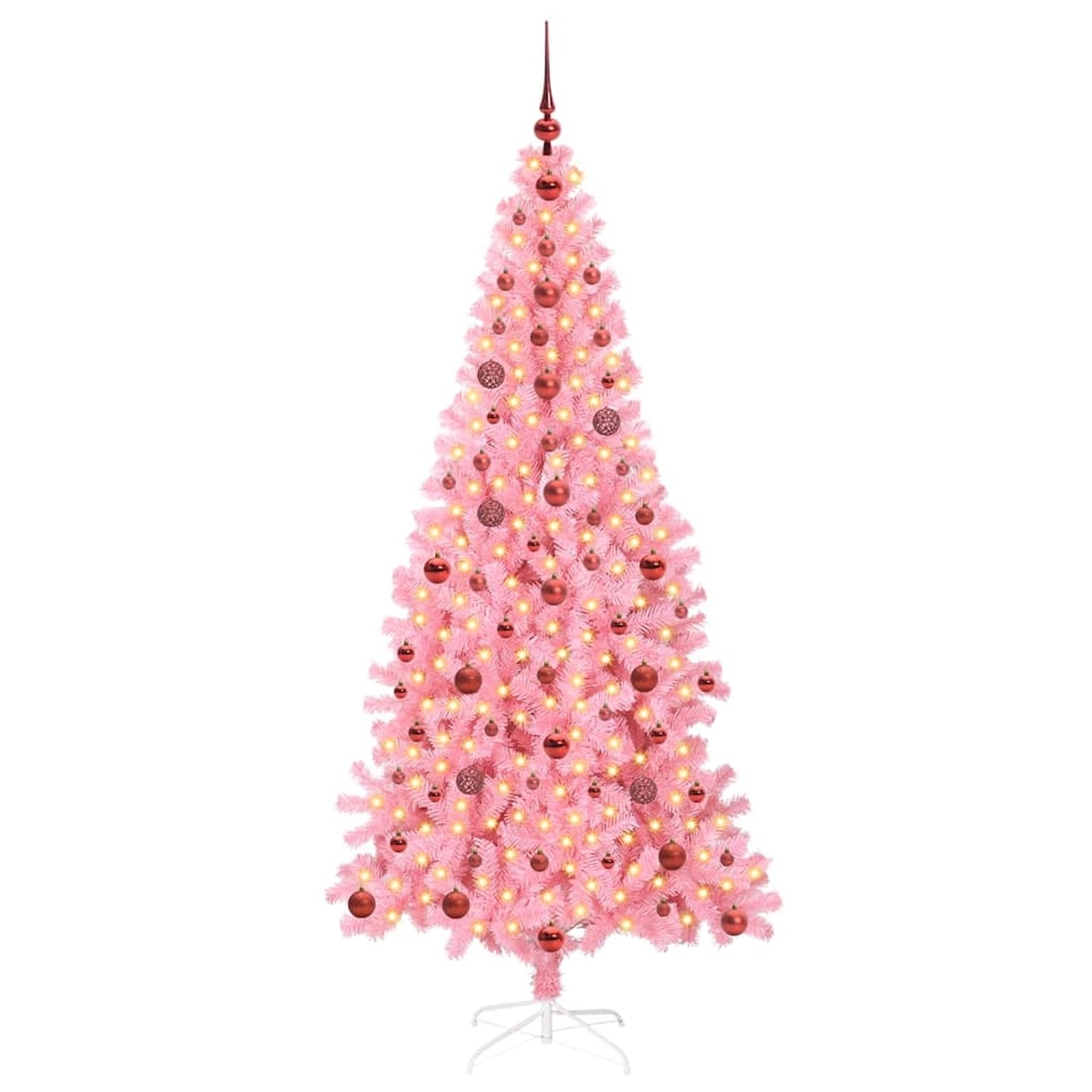 vidaXL Weihnachtsbaum mit 300 LEDs mit Ständer Rosa 210 cm PVC 3396438