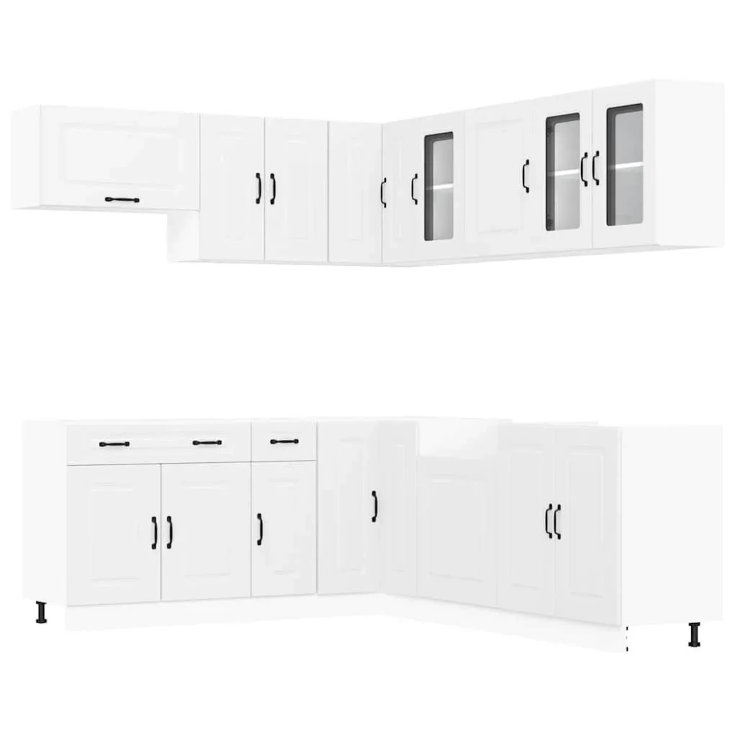 vidaXL 11 Tlg Küchenschrank-Set Kalmar Weiß Holzwerkstoff 3314911