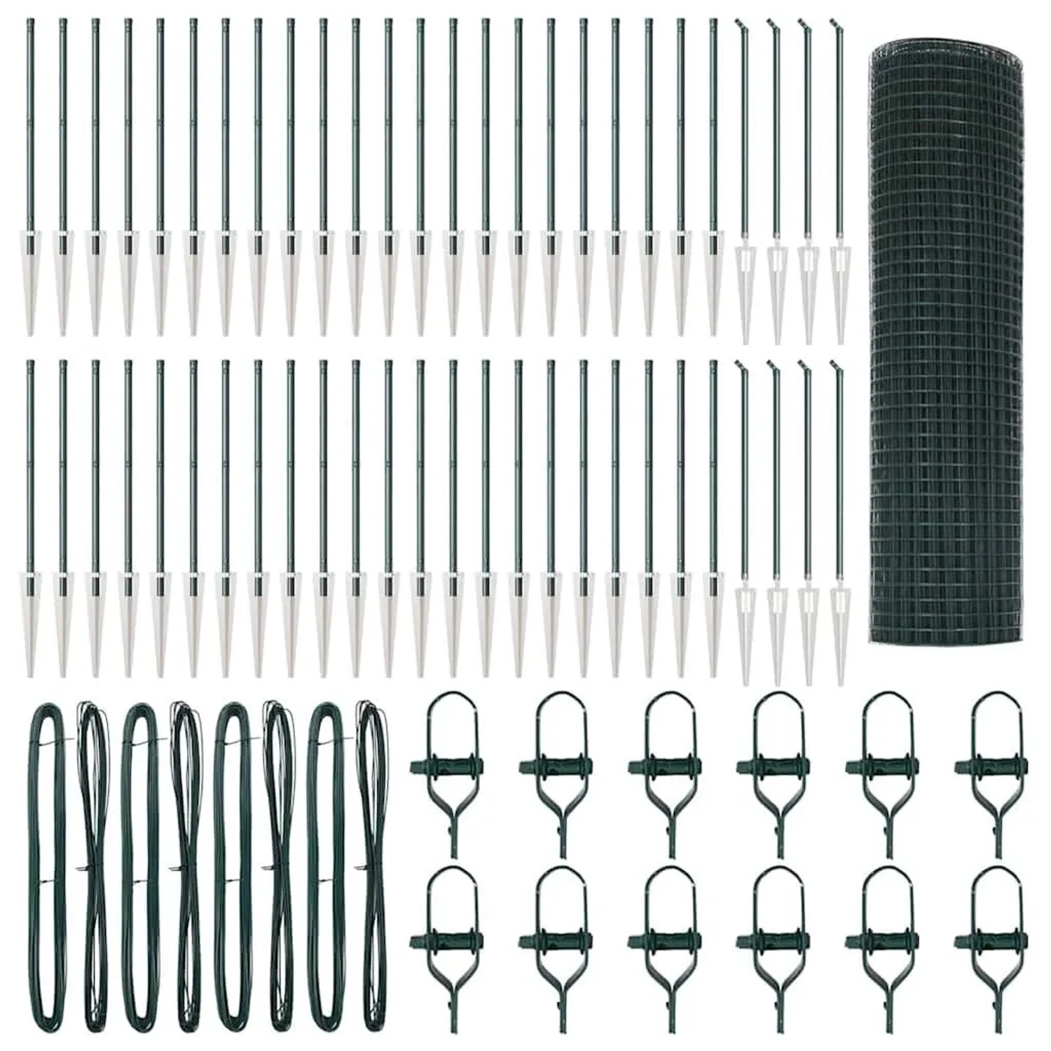 vidaXL Zaunpfosten Grün 100 x 1 m 16 x 16 mm Maschen Stahl und PVC 3352146 günstig online kaufen