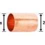 Löt-Muffe aus Kupfer, Ø 22 mm, für die Verbindung von Kupferrohren.