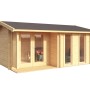 Lasita Maja Gartenhaus Hampshire, naturbelassenes Holz mit Fenster und Doppeltür.