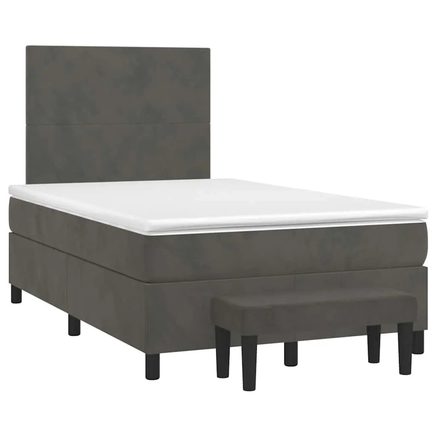 vidaXL Boxspringbett mit Matratze Dunkelgrau 120x190 cm Samt 3270458 günstig online kaufen
