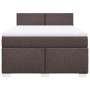 Boxspringbett dunkelbraun (160x200 cm) mit Matratze und Kopfteil.