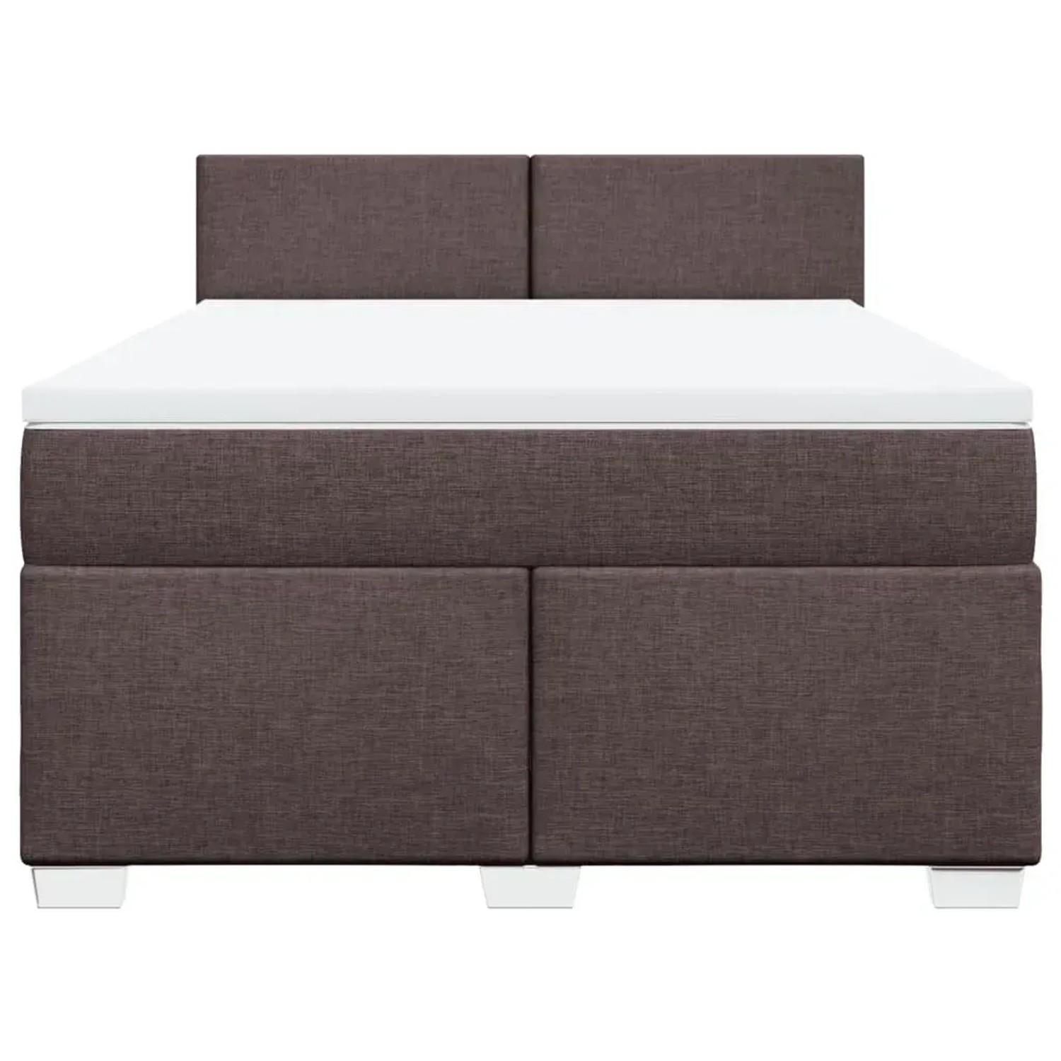 Boxspringbett dunkelbraun (160x200 cm) mit Matratze und Kopfteil.