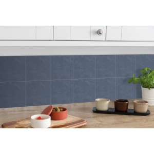 d-c-fix Wandfliesen Wall Tiles, 6er-Set, blau, als Fliesenspiegel in Küche.