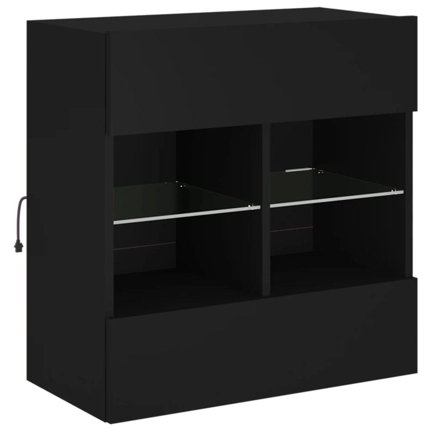 VidaXL TV-Wandschrank mit LED-Leuchten Schwarz 58,5x30x60,5 cm günstig online kaufen