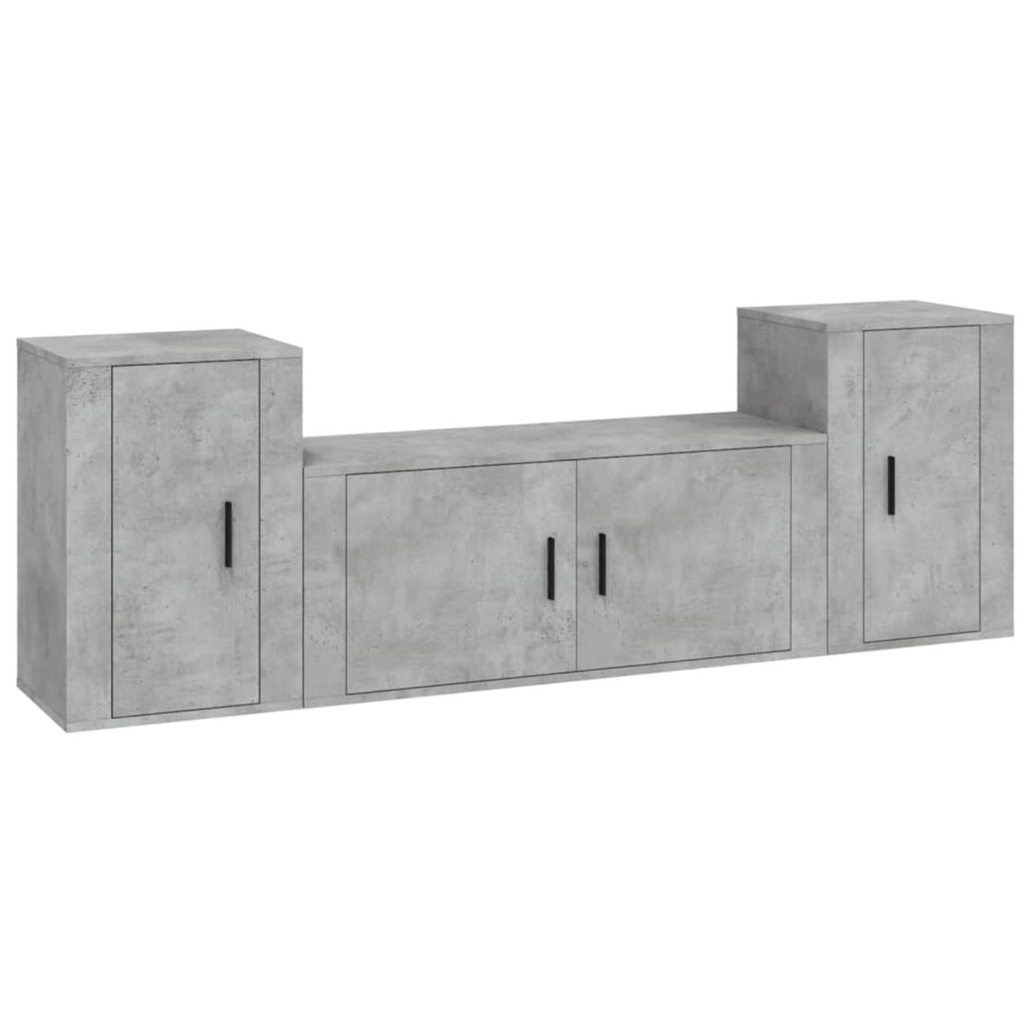vidaXL 3-Tlg TV-Schrank-Set Betongrau Holzwerkstoff 3188514