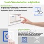 Optionale Schalter für Aica Badspiegel: Wandschalter und Touch-Schalter zur Steuerung von Licht und Beschlagfreiheit.