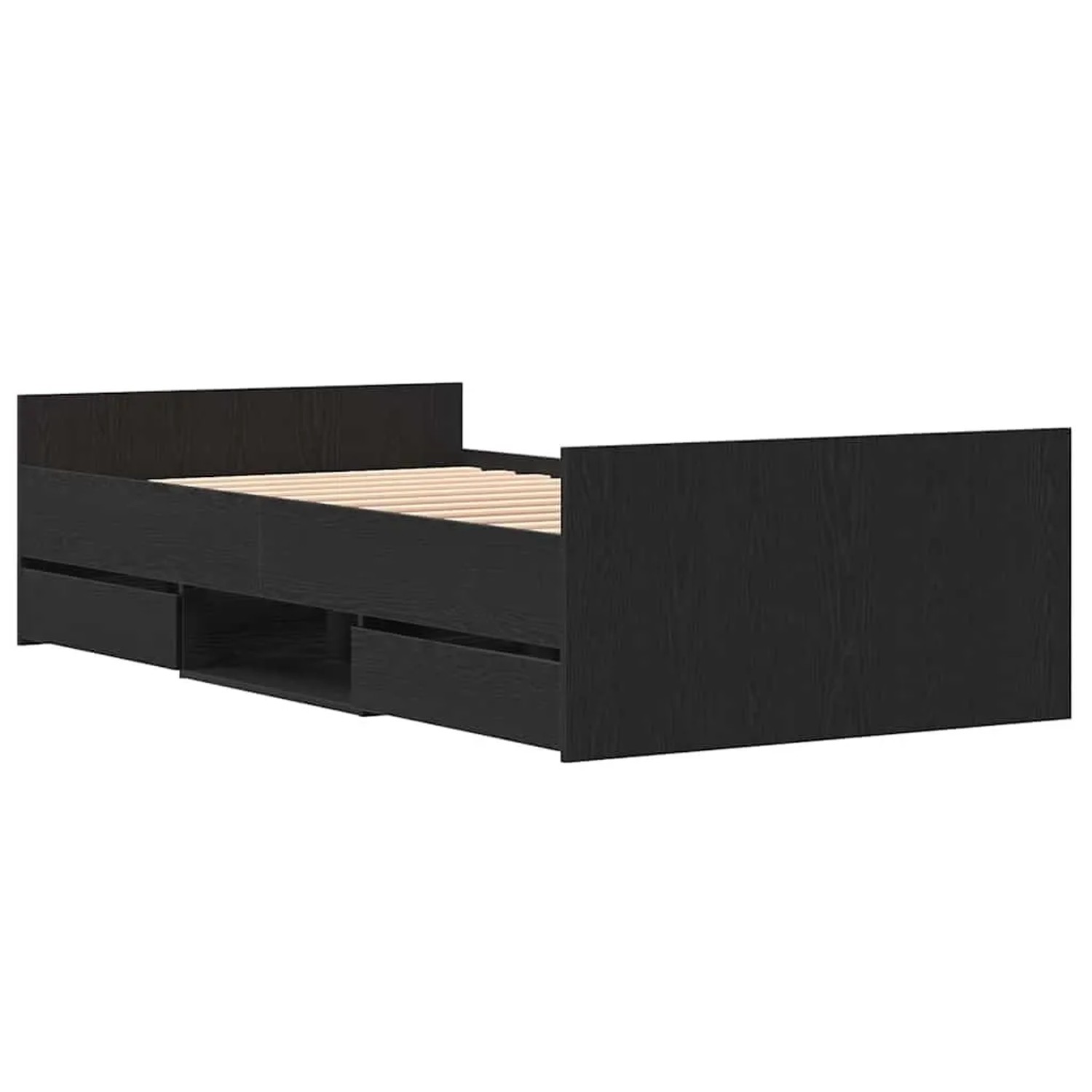 vidaXL Bettgestell Schwarz Eichen-Optik 100 x 200 cm Holzwerkstoff 3329326 günstig online kaufen