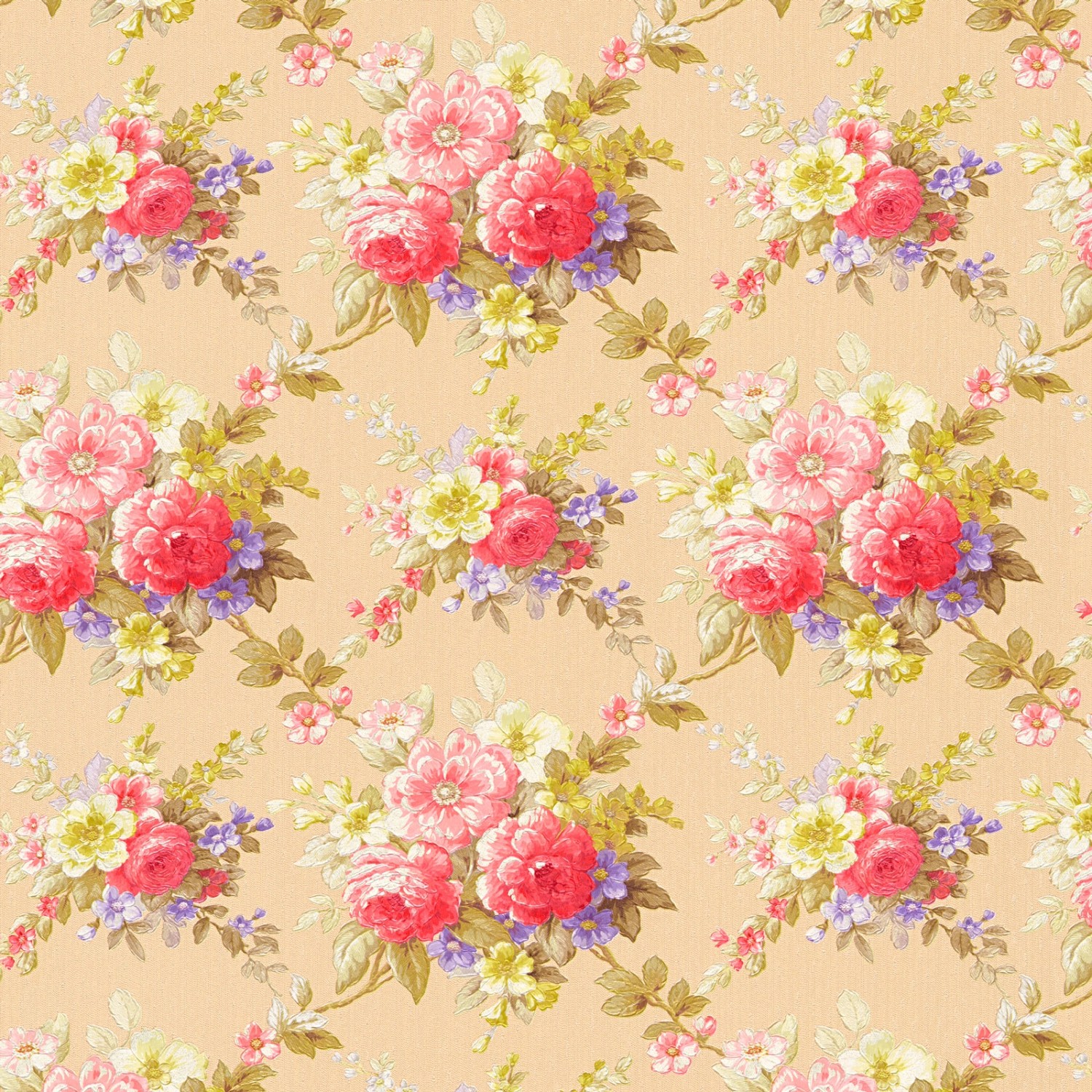 Bricoflor Romantische Blumentapete Bunt Vlies Rosentapete in Rosa Pink Ideal für Esszimmer und Schlafzimmer Florale Tape