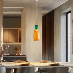 Lucande LED Pendelleuchte Fay 10020444 für Kinder Junges Wohnen in Gelb aus Glas 1-flammig Küchenleuchte