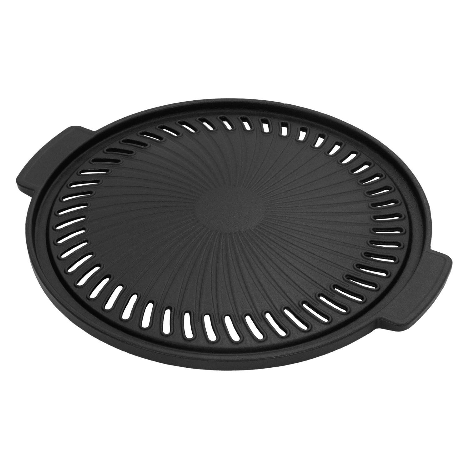 BbqBoss Grillplatte aus Gusseisen 32 cm Runde Gusspfanne Gerippte Bratpfann günstig online kaufen