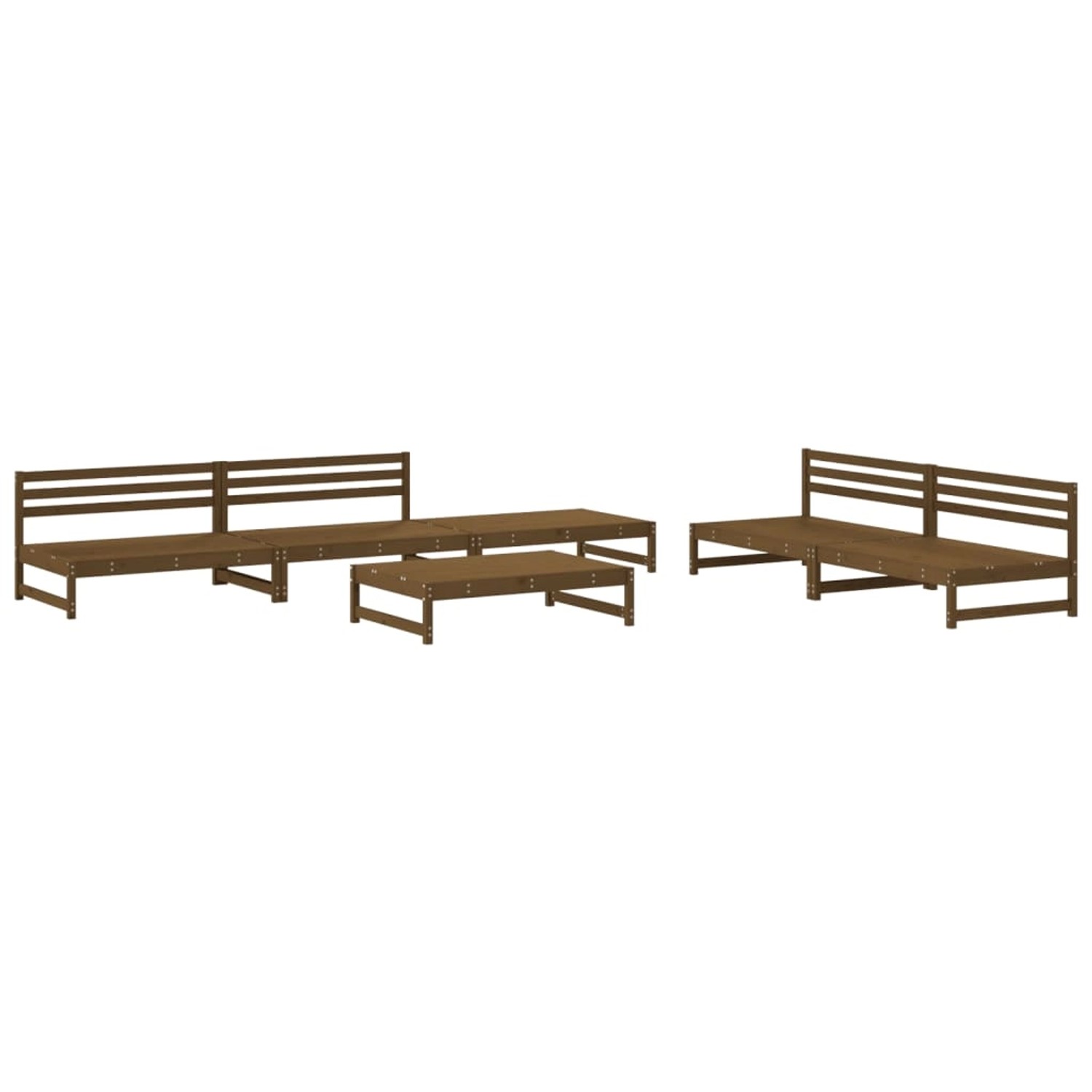 vidaXL 6-tlg Garten-Lounge-Set Honigbraun Massivholz Kiefer Modell 26 günstig online kaufen