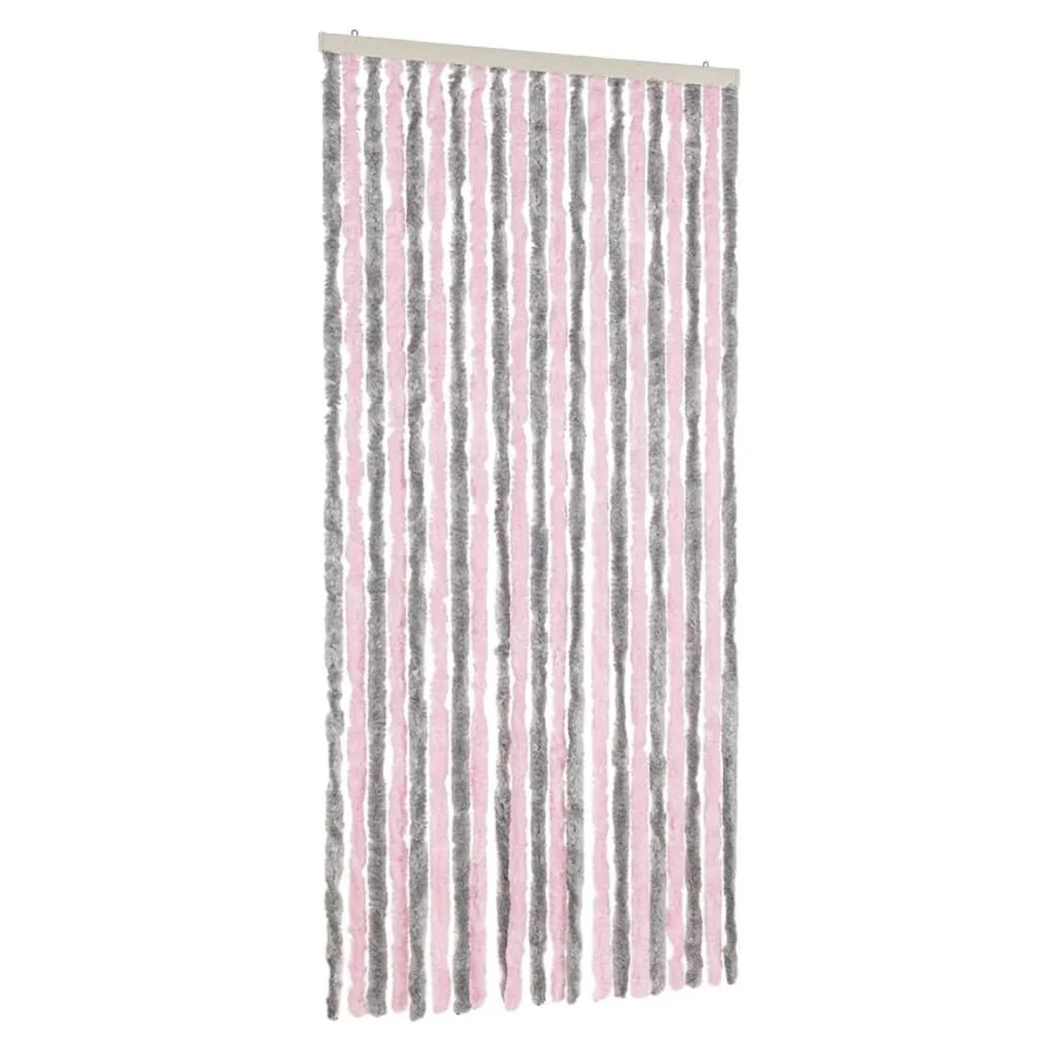 vidaXL Fliegenvorhang Silbergrau und Rosa 90x220 cm Chenille 377363