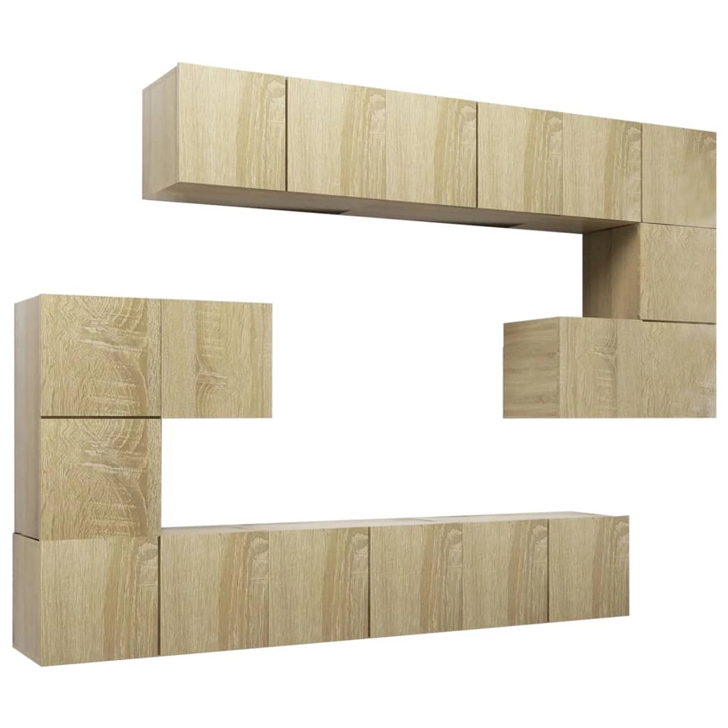 vidaXL 10-tlg. TV-Schrank-Set Sonoma-Eiche Holzwerkstoff Modell 1 günstig online kaufen