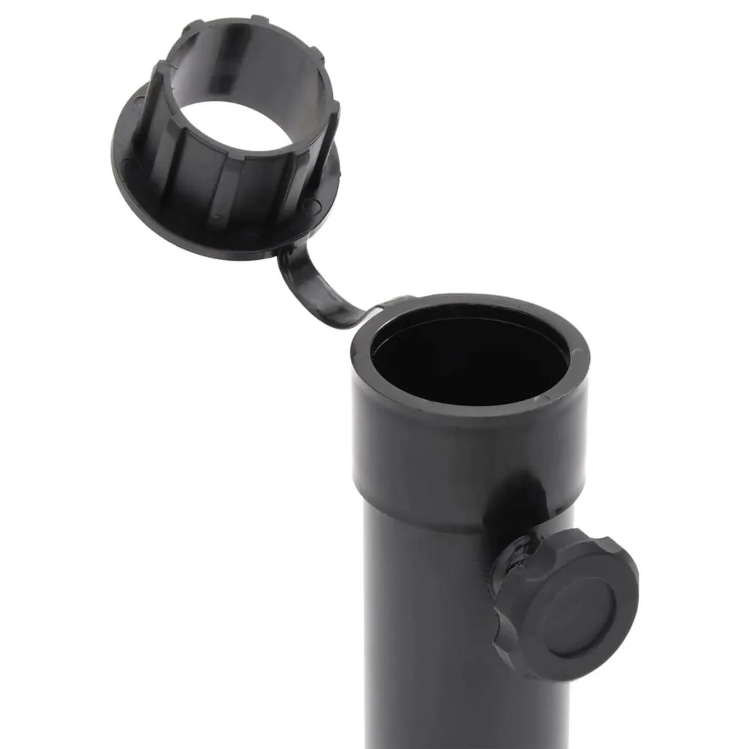 Mattschwarzer vidaXL Sonnenschirmständer aus Stahl für Schirmmasten mit 38/48 mm Durchmesser.