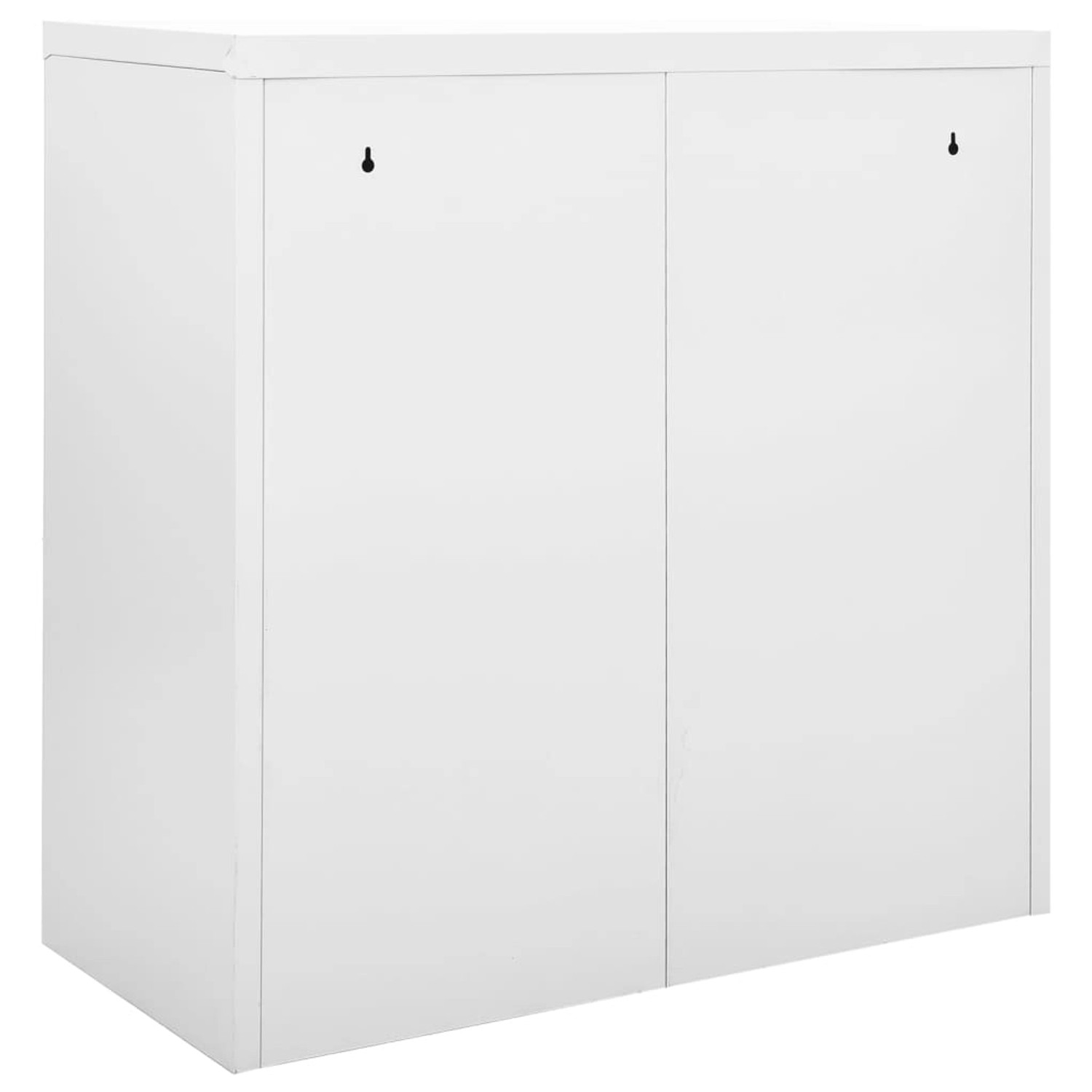 Grauer vidaXL Schiebetürenschrank aus Stahl, 90x40x90 cm, für Büro oder Arbeitszimmer.