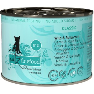 Catz Finefood No.21 Katzenfutter mit Wild und Rotbarsch, 200g Dose.