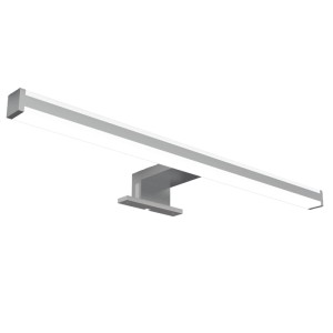 Schlanke 41cm LED Spiegelleuchte Sandro in Chrom für Bad und Wandmontage, warmweißes Licht.