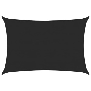 Rechteckiges, schwarzes vidaXL Sonnensegel (5x6 m) aus HDPE-Gewebe.