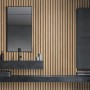 Grosfillex Wandverkleidung Element 3D Optik Linio Bamboo im Badezimmer.
