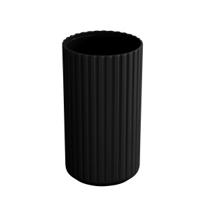 Schwarzer Allstar Zahnputzbecher Minas mit Rillenmuster, aus Polypropylen.