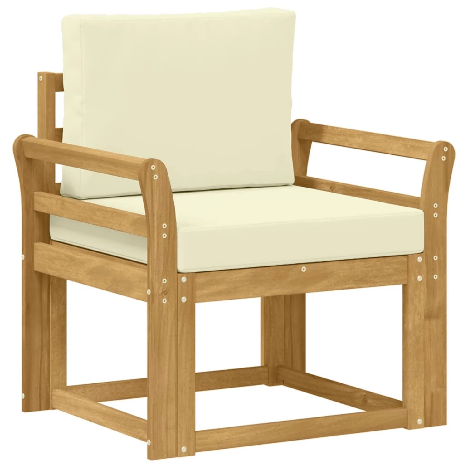 vidaXL 2 Stück Outdoor-Sofagarnitur Polyester Weiß und Creme 3438974