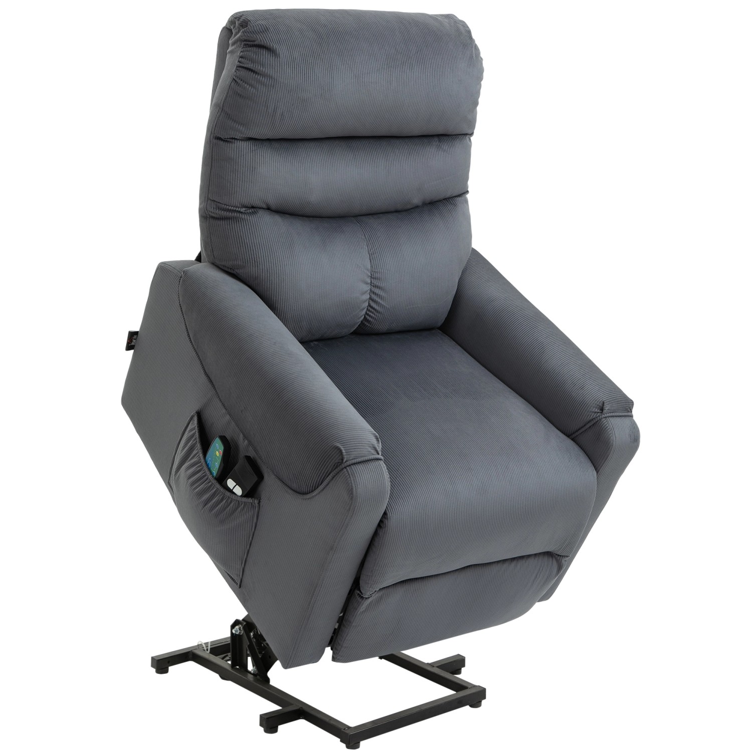 HOMCOM Aufstehsessel Polyester-Gewebe Metall Dunkelgrau 79B x 97T x 103H cm günstig online kaufen