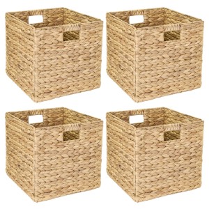 HMF 37240-S4 Aufbewahrungskorb Korb Geflochten Wasserhyazinthe Seegras Kallax 32 x 34 x 32 cm