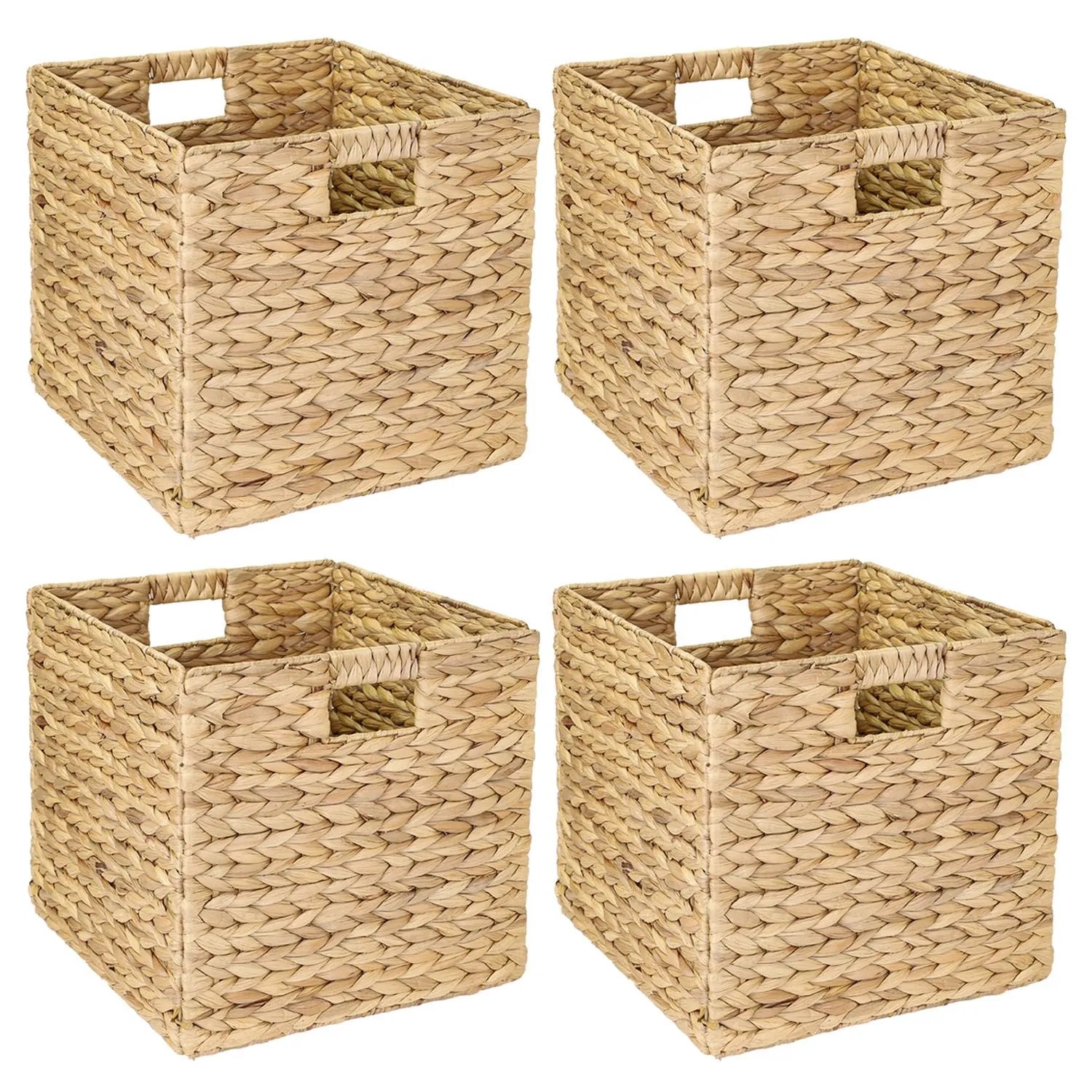 HMF 37240-S4 Aufbewahrungskorb Korb Geflochten Wasserhyazinthe Seegras Kallax 32 x 34 x 32 cm