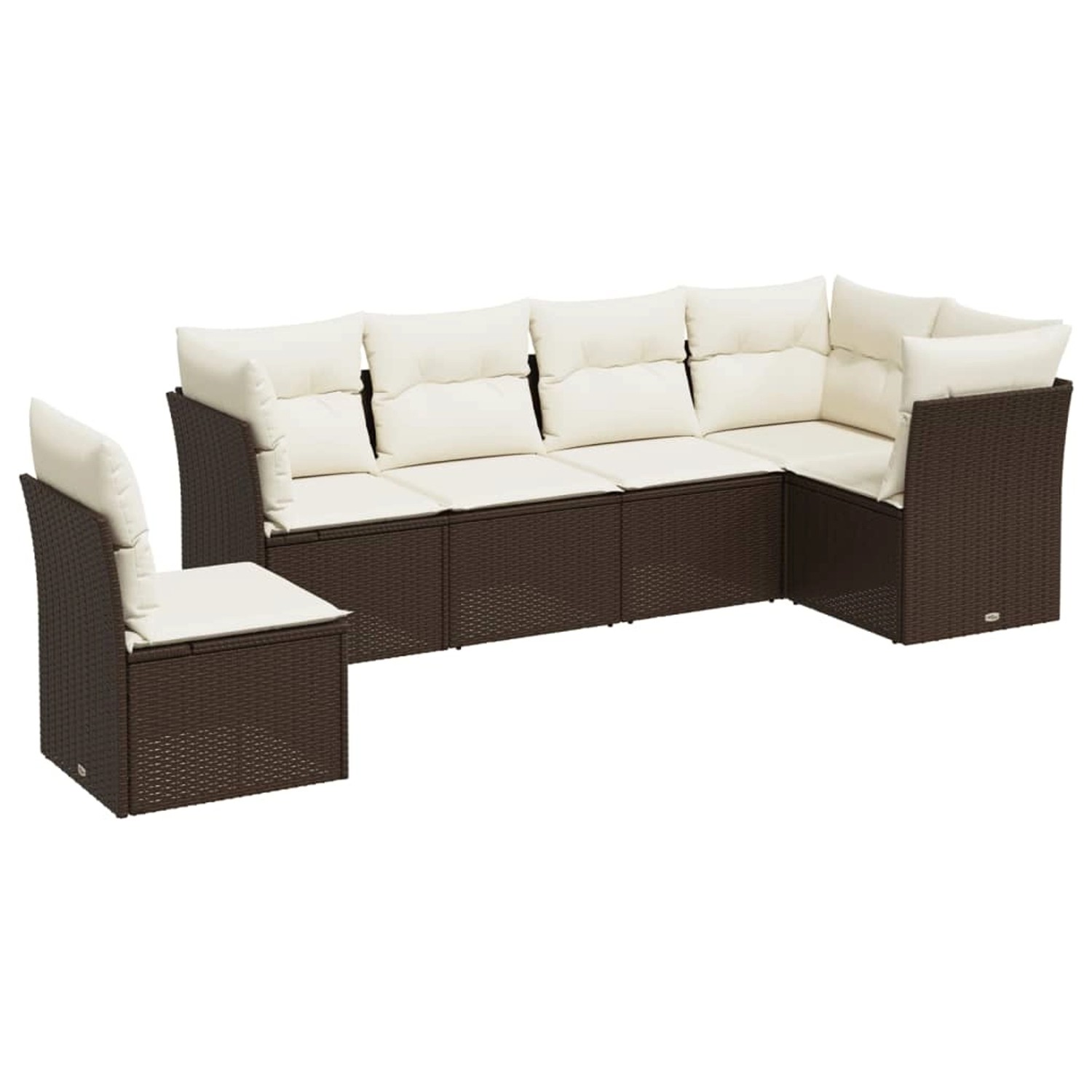 vidaXL 6-Tlg Garten-Sofagarnitur mit Kissen Braun Poly Rattan 3249542 günstig online kaufen