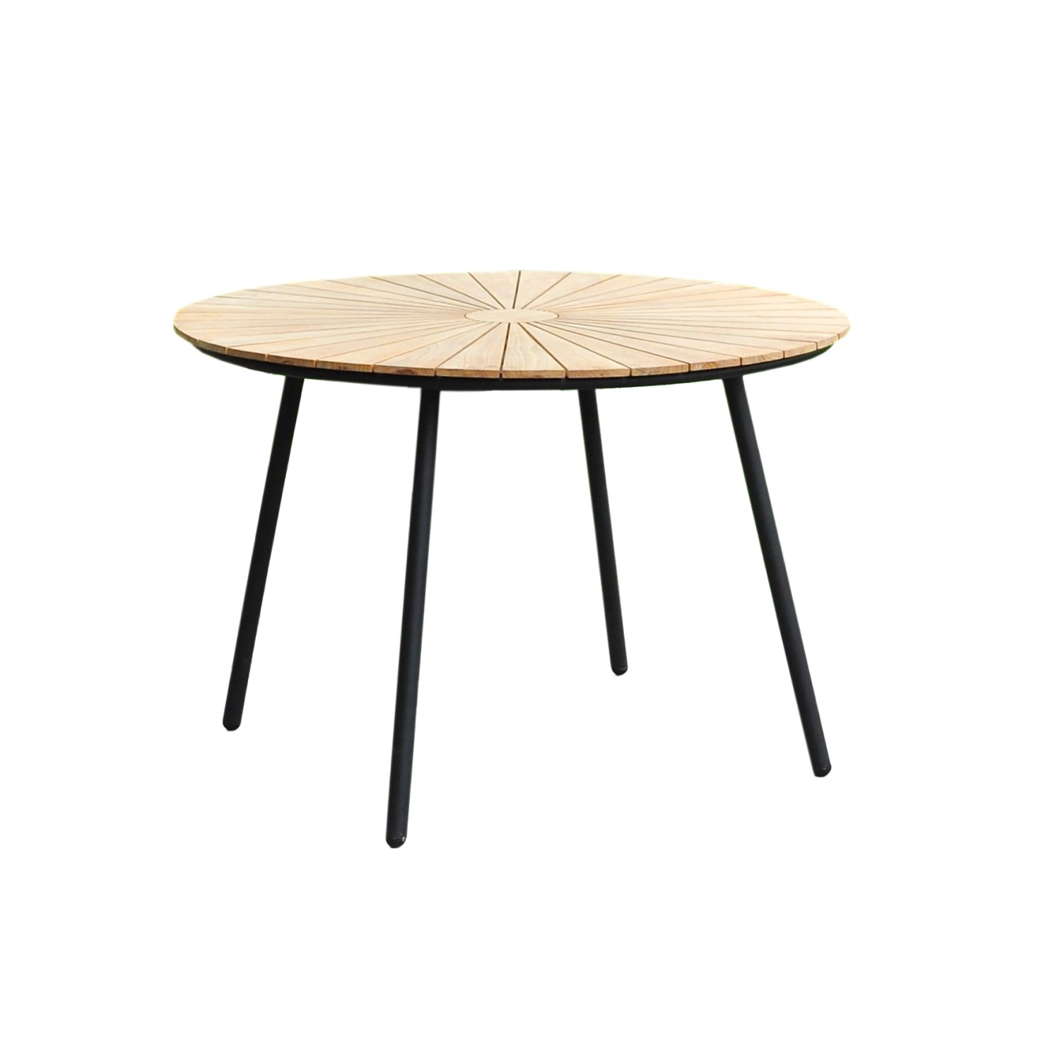 Garden Pleasure Gartentisch Covina Rund Braun-Schwarz Ø 110 cm günstig online kaufen