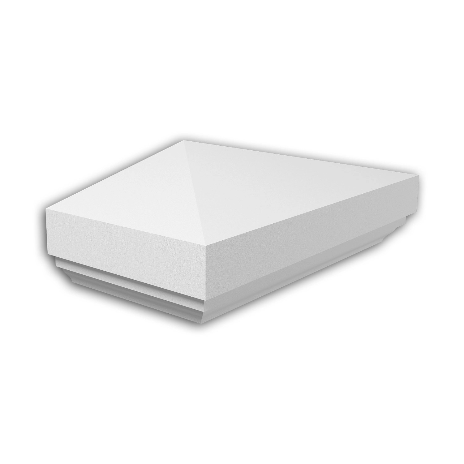 PROFHOME 476211 Halbbalustrade Pfostenabdeckung Außenstuck Balustrade-Dekoration, 22 cm x 11 cm x 7 cm Weiß