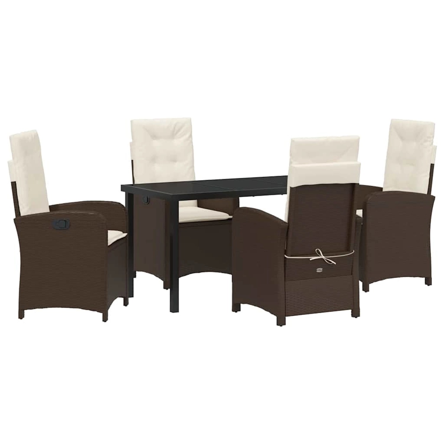 vidaXL Garten Essgruppe 5-Tlg Braun Poly Rattan 3380269 günstig online kaufen