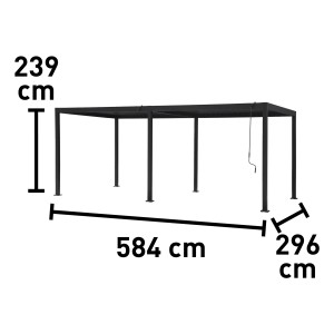 Pergola Carinda Alu Anthrazit 239 cm x 584 cm x 296 cm