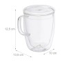 Relaxdays Kaffeegläser 2er Set Borosilikatglas Transparent Doppelwandig Mit Deckel 500 ml 11,5 cm x 13,5 cm x 10 cm 300 g_4