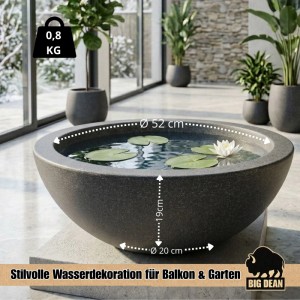 BigDean Miniteich Brunnen Set Schale Mit Teichkugeln Innen Und Außen Komplettset 52cm Durchmeseser Miniteich Brunnen Set Schale mit Teichkugeln innen und außen Komplettset 52cm Durchmeseser