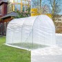 Weißes WOLTU Gewächshaus 300x200x200 cm mit Tür und 6 Fenstern.