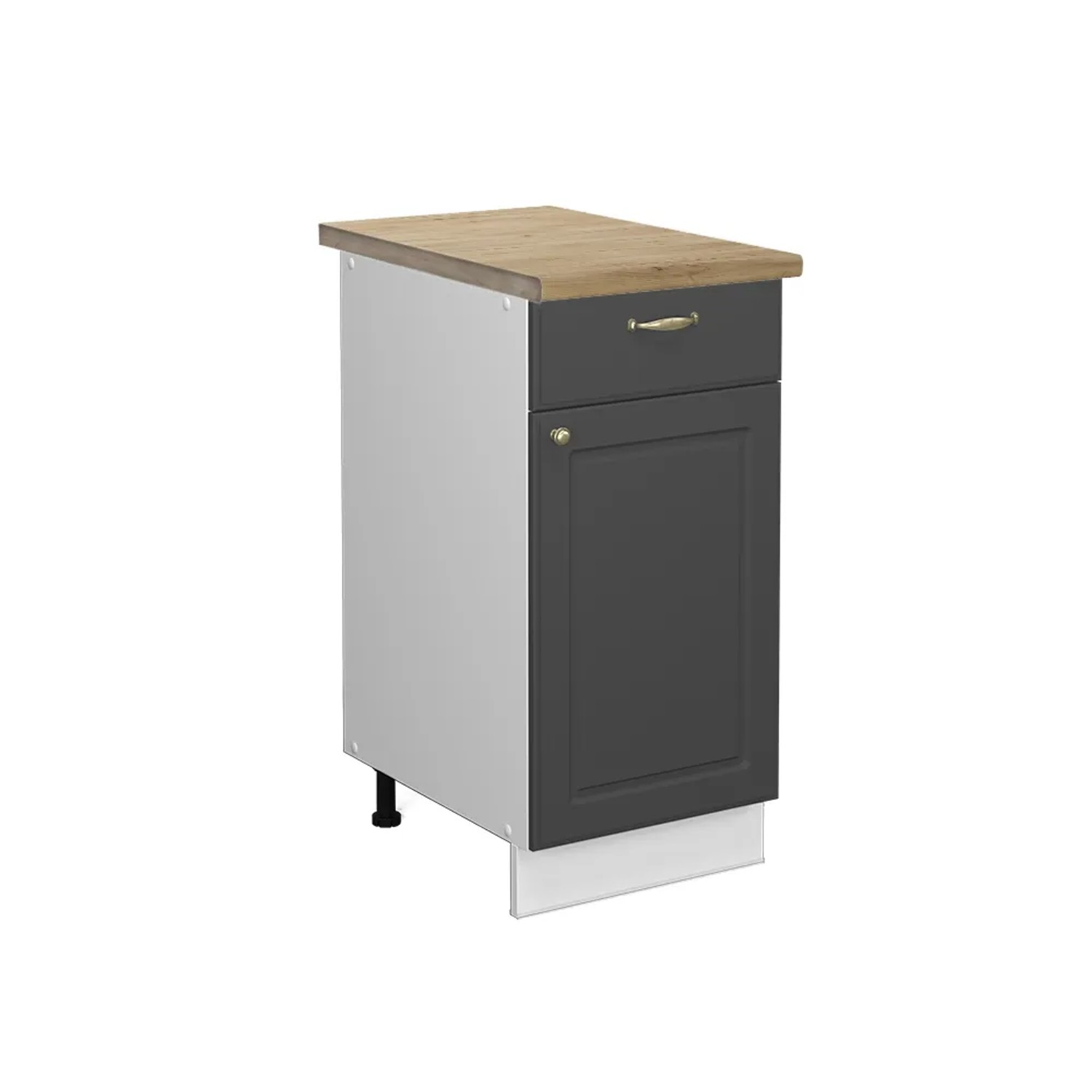 Vicco Küchenunterschrank Fame-Line Anthrazit-Gold/Weiß 40 cm AP Eiche