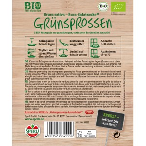 Sperli MicroGreen Garden Bio-Ruccola Nachfüllpads für Sprossenanzucht.