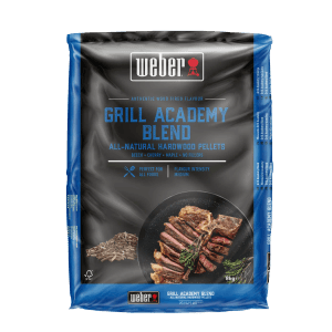 Weber Grill Academy Blend Holzpellets, 8 kg, für authentischen Holzfeuer-Geschmack beim Grillen.
